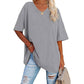 🌷2026 Summer Sale 55% OFF☀️Tankaneo Women's Plus Size V Neck T Shirts Summer Half Sleeve Tees Casual Loose Fit Cotton Tunic Top