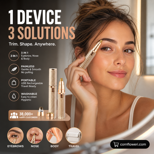 💁‍♀️2026 HOT SALE🥳💞50K+ SOLD!✨ 💝Perfect Brows, Zero Pain – Portable Electric Eyebrow Trimmer, Interchangeable Heads for Face & Bikini