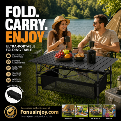🎉Limited time 50% OFF！⛺Your perfect outdoor companion！Portable Folding Camping Table with Storage Bag