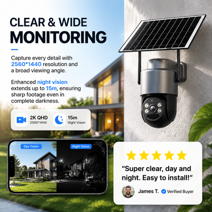 📢📢50% OFF !!!⏰Solar-Power Wireless Security Camera Set with Alarm