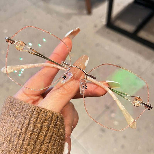 🎁New arrival 50% OFF💥Women's Synthetic Diamonds Rimless Anti Blue Light Glasses