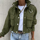 🎁New Arrival 50% OFF💥Stand Collar Snap Button Drawstring Pocket Jacket