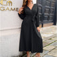 🎁New arrival 50% OFF💥Women's Long Length Pleated Wrap Tie Dress