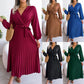🎁New arrival 50% OFF💥Women's Long Length Pleated Wrap Tie Dress