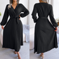 🎁New arrival 50% OFF💥Women's Long Length Pleated Wrap Tie Dress