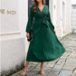 🎁New arrival 50% OFF💥Women's Long Length Pleated Wrap Tie Dress