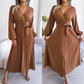 🎁New arrival 50% OFF💥Women's Long Length Pleated Wrap Tie Dress