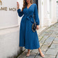 🎁New arrival 50% OFF💥Women's Long Length Pleated Wrap Tie Dress
