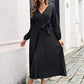 🎁New arrival 50% OFF💥Women's Long Length Pleated Wrap Tie Dress