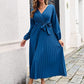 🎁New arrival 50% OFF💥Women's Long Length Pleated Wrap Tie Dress