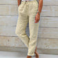 🎁New arrival 50% OFF💥Women's  Elastic Waist Cotton Linen Wide Leg Pants