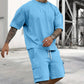 🥳SUMMER HOT SALE🥳💞50K+ SOLD!💥55% OFF! 🔥Men's Casual Short Sleeve T-Shirt Shorts Set