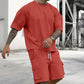 🥳SUMMER HOT SALE🥳💞50K+ SOLD!💥55% OFF! 🔥Men's Casual Short Sleeve T-Shirt Shorts Set