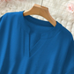 🎁New arrival 50% OFF💥Fashion Loose Short Sleeve Top – Notched V-Neck, Asymmetrical Hem & Lightweight Fabric (5 Colors, S–2XL) 👕🌸