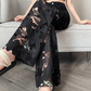 🎁New arrival 50% OFF💥Women’s Spliced Hot Rhinestones Printing Hollow Pants