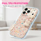 Floral Print 3D Plush Bunny Phone Case for 11-17 Series