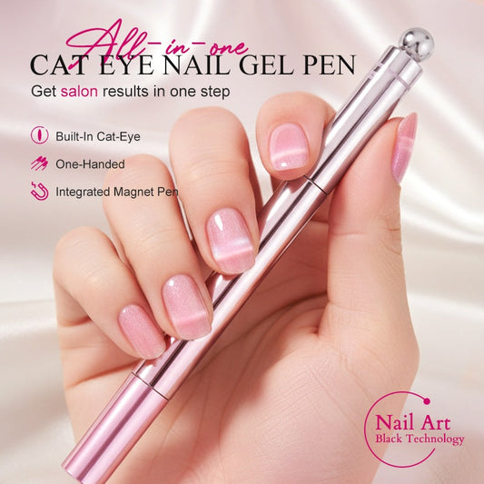 🥳2026 HOT SALE 49% OFF!🥳💞Buy 1 Get 1 Free!💝💫All-in-One Cat Eye Nail Gel Pen – Get a hypnotic cat-eye effect in one stroke! Magnetic gel, lasting shine, salon magic at home🖤🌌