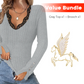 🎁2026 New Arrivals 50% OFF💥Women's Lace V-Neck Ribbed Knit Tops