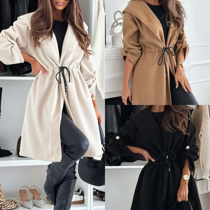 🎁New arrival 50% OFF💥Women’s Trendy Tie Waist Hooded Long Coat