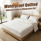 Wasserdichte Wattierte Matratzenauflage & Kissenbezüge Set