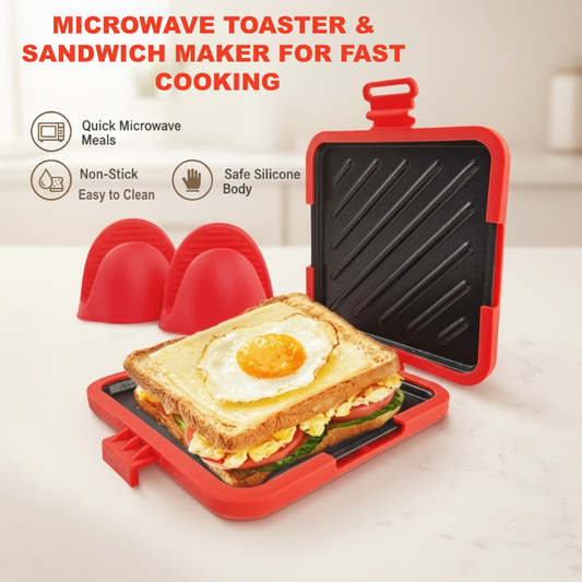 📢📢60% OFF !!!⏰Microwave Toaster & Sandwich Maker – Fast Cooking, Non-Stick & Easy to Clean ✨