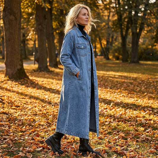 🎁New arrival 50% OFF💥Women’s Casual Longline Button-Up Denim Coat