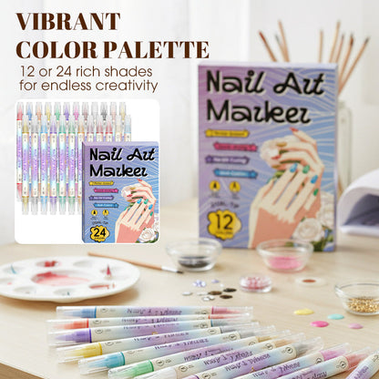 ⏳ Limited Time 50% Off! 💅🖌️Dual‑Tip Nail Art Pens