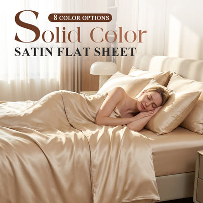 🥳2026 HOT SALE🥳Solid Color Satin Flat Sheet