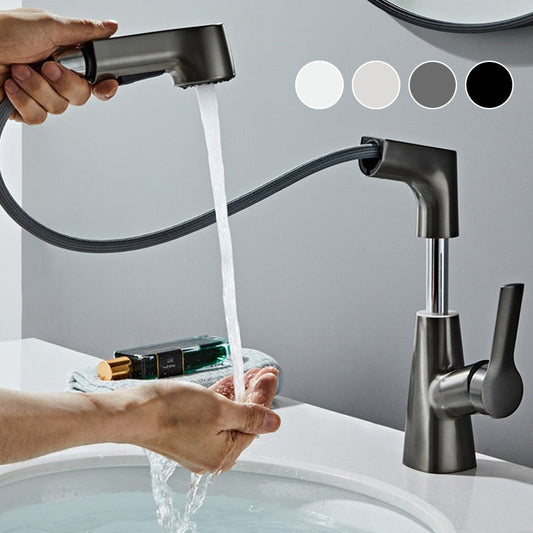 📢📢50% OFF !!!⏰1 Hole Bathroom Faucet with Pull out Sprayer
