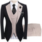 💗LAST DAY SALE 53% OFF⚡ Modern Contrast Color Wedding Suit – 3-Piece Slim-Fit Set in Bold Black & Light Blue 👔✨