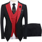 💗LAST DAY SALE 53% OFF⚡ Modern Contrast Color Wedding Suit – 3-Piece Slim-Fit Set in Bold Black & Light Blue 👔✨