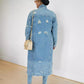 🎁New arrival 50% OFF💥Women's Ripped Holes Long Denim Jacket