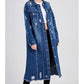 🎁New arrival 50% OFF💥Women's Ripped Holes Long Denim Jacket
