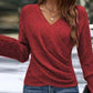 🎁New arrival 50% OFF💥Women's Elegant Casual V-Neck Knit Top