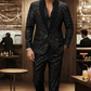 📢📢50% OFF !!!⏰Men's Black Sparkle Tuxedo Suit Set