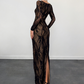 🎁New arrival 50% OFF💥Women's Long Sleeve Lace Overlay Maxi Bodycon Dress