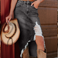💎 50% OFF! 💎 Women's High-Waist Ripped Denim Midi Skirt – Asymmetrical Hem, Distressed Details & Flattering Fit 👖✨