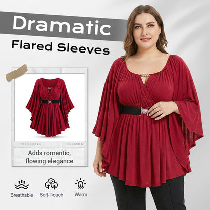 🎁New arrival 50% OFF💥Women's Fashion Flared Sleeve Tunic Top