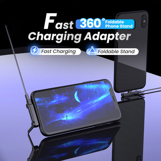 💗LAST DAY SALE 50% OFF⚡50K+ SOLD💕Fast Charging Adapter with 360° Foldable Phone Stand🔥