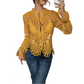 🎁New arrival 50% OFF💥Elegant Hollow-Out Lace Blouse with Bell Sleeves