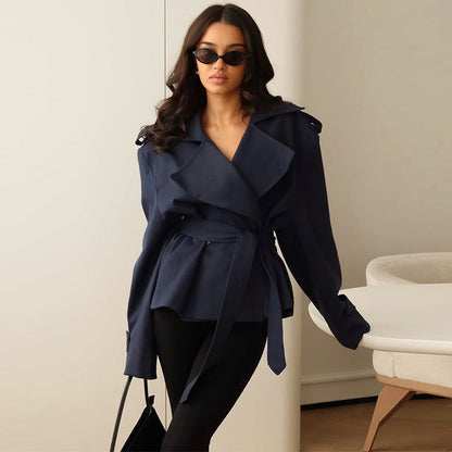 🎁New arrival 50% OFF💥Long Sleeve Wrap Jacket with Wide Lapel