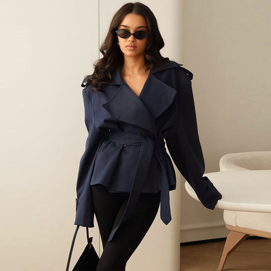 🎁New arrival 50% OFF💥Long Sleeve Wrap Jacket with Wide Lapel