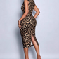 🔥2026 New Style🔥Elegant Leopard Bodycon Dress – Lace Detail & V-Neck Design