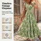 🎁2026 New Arrivals 50% OFF💥Women's V-Neck Floral Print Smocked Maxi Dress