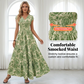 🎁2026 New Arrivals 50% OFF💥Women's V-Neck Floral Print Smocked Maxi Dress