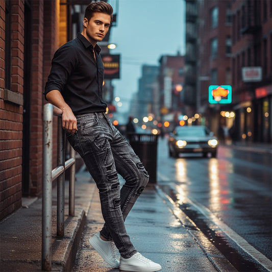 🎁New Arrival 50% OFF💥Men's Slim Fit Distressed Jeans