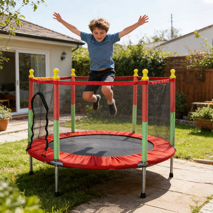 💗LAST DAY SALE 50% OFF⚡4.6ft Kids' Trampoline with Safety Enclosure Net