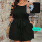 🎁New arrival 50% OFF💥Women's Casual Cold-Shoulder Romper with Tie-Waist