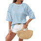 🎁New arrival 50% OFF💥Women's Striped Relaxed Fit T-Shirt