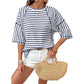 🎁New arrival 50% OFF💥Women's Striped Relaxed Fit T-Shirt